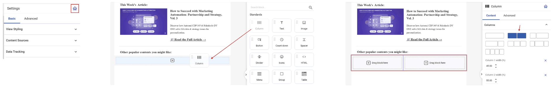Email Layout Columns