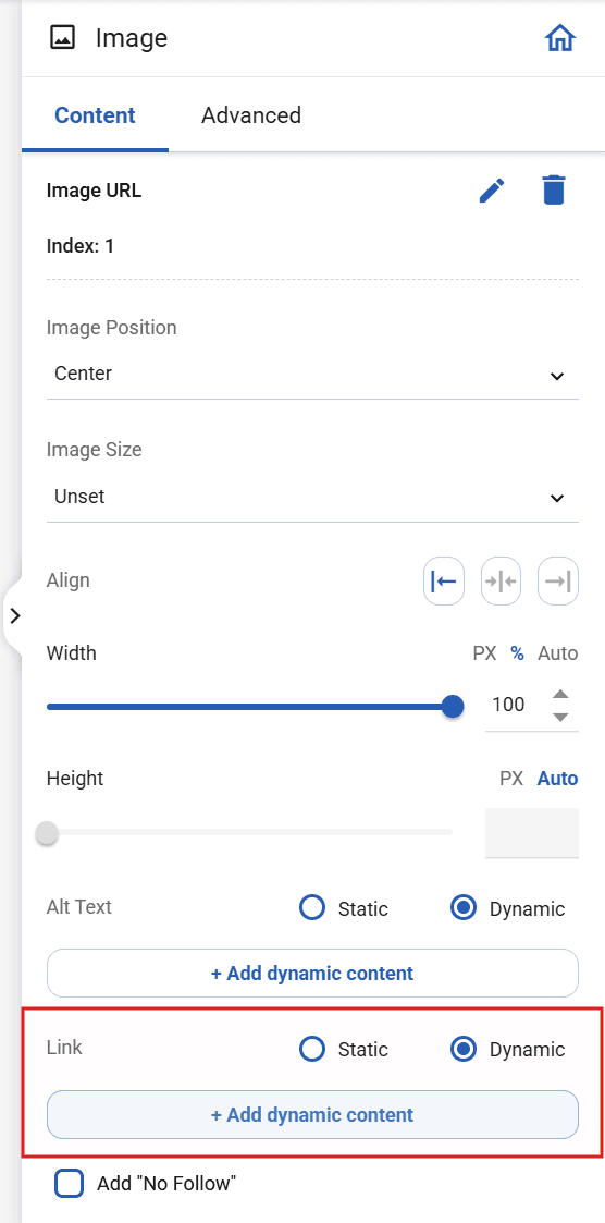 Enable Dynamic Link Setting