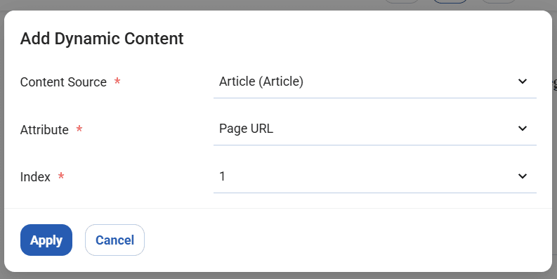Dynamic Link Configuration Modal