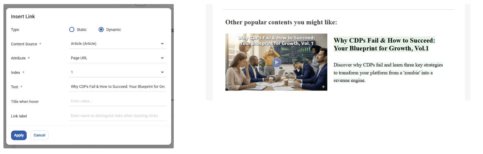 Link Configuration Modal