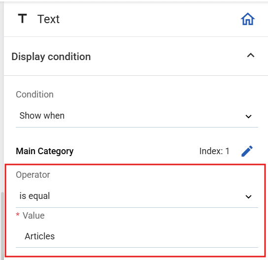Setting Logic for Display Condition