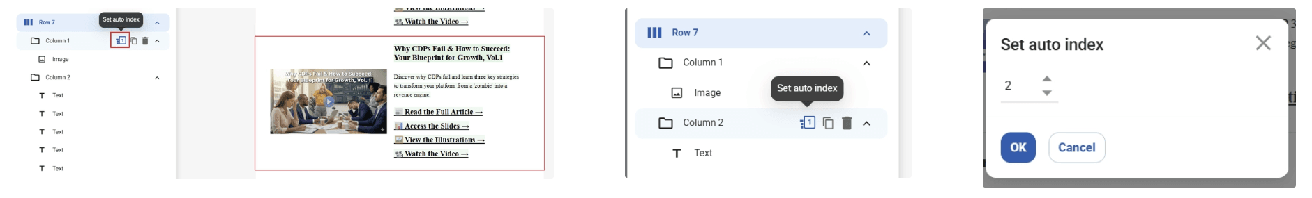 Set Auto Index Feature