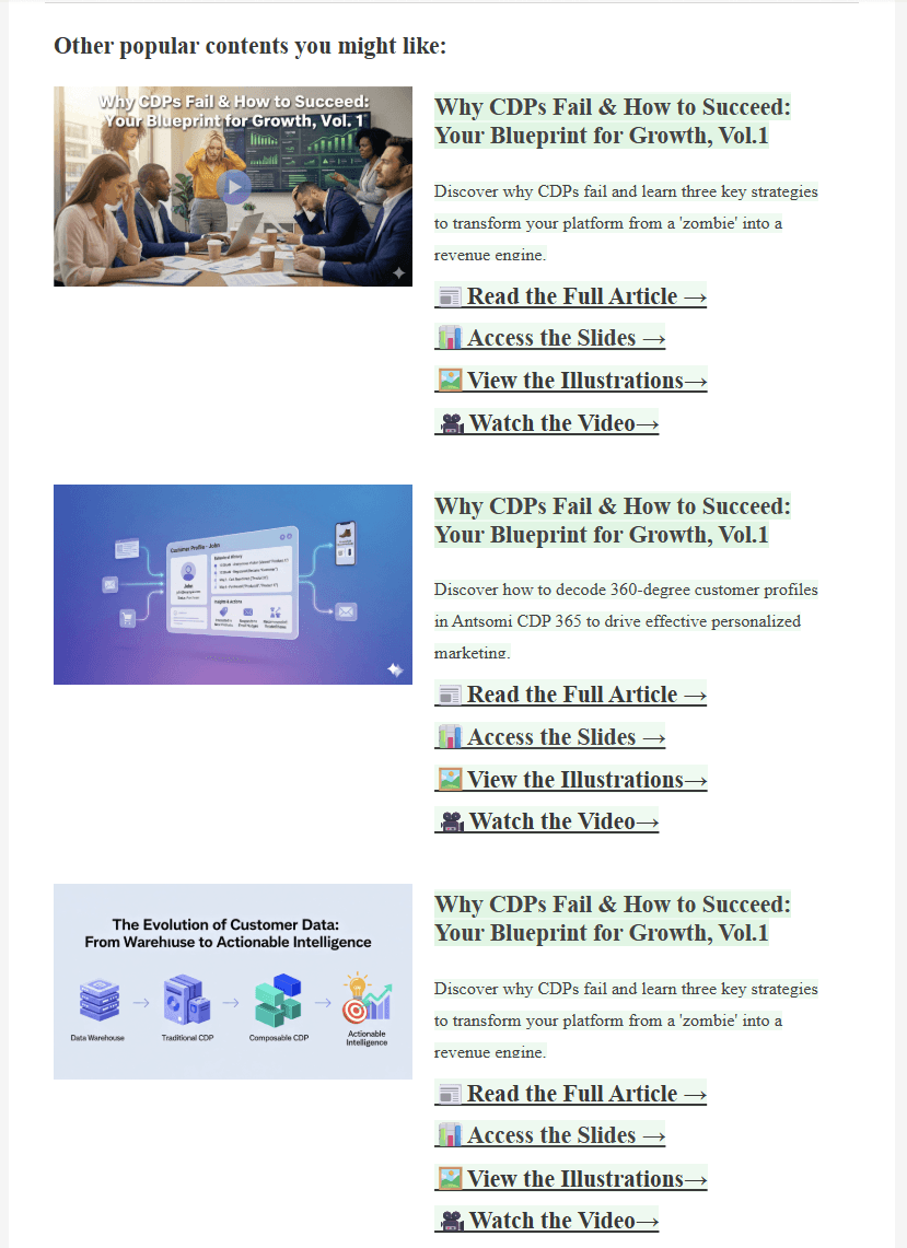 Completed Three Content Blocks