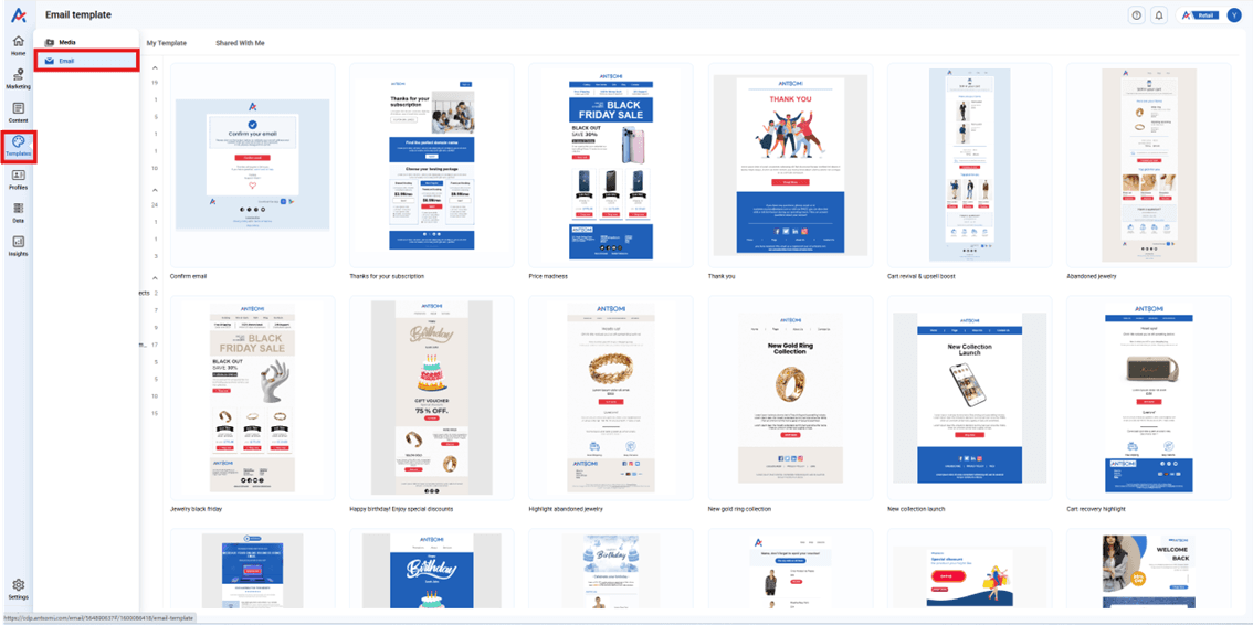Select Email Template Module