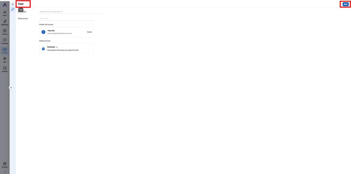 Save Unsubscribe Title